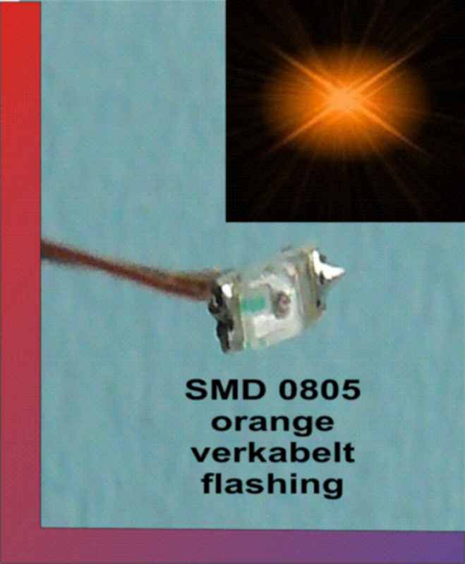 LED SMD 0805 orange flashing and wired